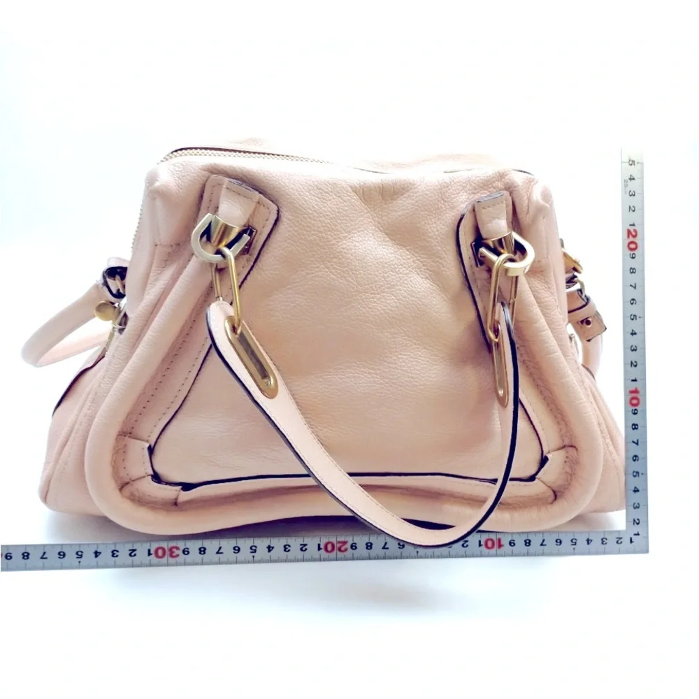 Chloe Blush Pink Leather Satchel with Gold Hardware